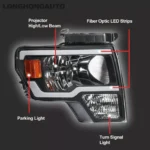 MOSTPLUS Pair Front LED DRL Headlights Assembly for 2009-2014 Ford F150 F-150 Pickup - Image 2