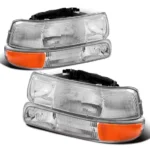 MOSTPLUS Pair Chrome Headlights for 1999-2002 Chevy Silverado 2000-2006 Suburban Tahoe - Image 4