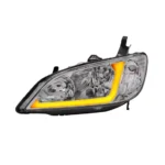 MOSTPLUS Pair Headlights Assembly w/ LED DRL Bar & Dynamic Signal for 2004 2005 Honda Civic - Image 8