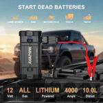 AVAPOW Car Jump Starter, 4000A Peak 27800mAh Battery Jump Starter (for All Gas or up to 10L Diesel), Battery Booster Power Pack, 12V Jump Box with LED Light, USB Quick Charge 3.0 - Image 4