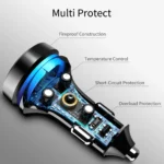 Auto Drive Quick Charge 3.0 Car Charger with Blue and Red Pulsing Light, 36W Charging Ports - Image 6